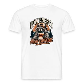 Low Energy High Caffeine Raccoon - Männer T-Shirt - Weiß - Vorne - AI Model Male 178 dark (178cm)