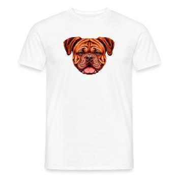 Vibrantes Bordeaux doggen-Gesicht Kunstprint - Männer T-Shirt - Weiß - Vorne - AI Model Male 178 dark (178cm)