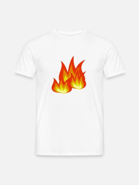 Flammen-Explosion Design - Männer T-Shirt - Weiß
