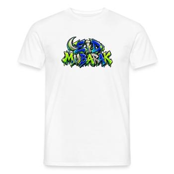 Eid Mubarak Graffiti Street Art: WOW-Effekt! - Männer T-Shirt - Weiß - Vorne - AI Model Male 178 dark (178cm)