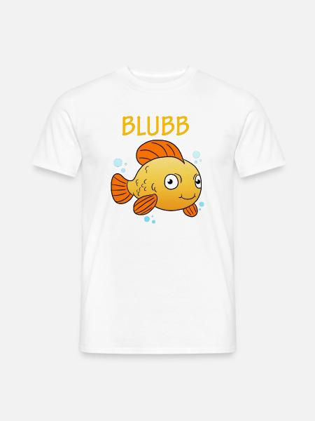 Blubb Goldfisch Süßer Fisch Aquarium Fischchen - Männer T-Shirt - Weiß