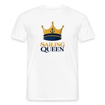 Sailing Queen – Seglerin mit Krone - Männer T-Shirt - Weiß - Vorne - AI Model Male 178 dark (178cm)