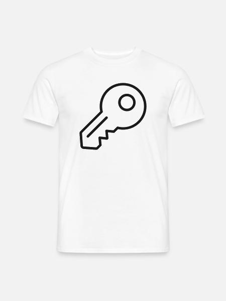 Sicherheits-Schlüsselzeilen-Symbol - Männer T-Shirt - Weiß