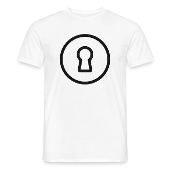 Sicherheits-Schlüsselloch-Linien-Symbol - Männer T-Shirt - Weiß - Vorne - AI Model Male 178 dark (178cm)