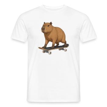 Capybara auf Skateboard - Männer T-Shirt - Weiß - Vorne - AI Model Male 178 dark (178cm)