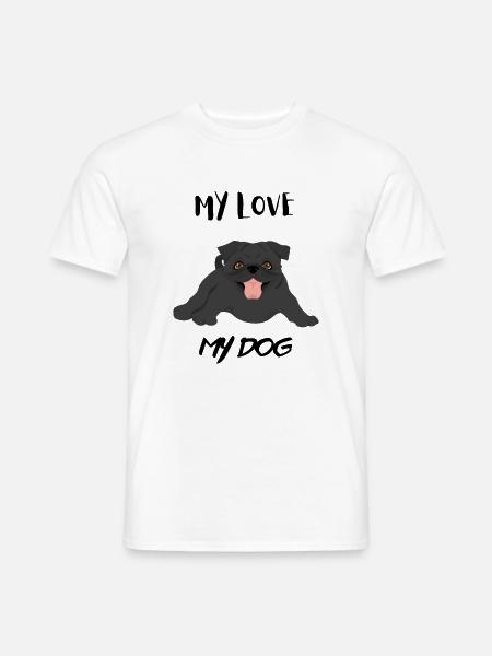 Schwarzer Welpe, mein Schatz - Männer T-Shirt - Weiß