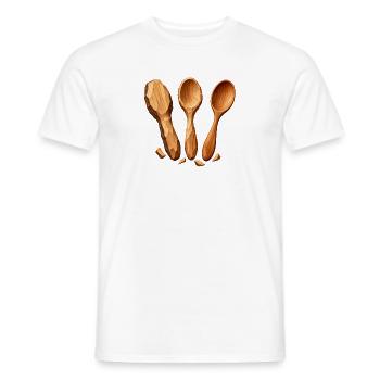 Vom Löffelleeren zum fertigen Holzlöffel - Männer T-Shirt - Weiß - Vorne - AI Model Male 178 dark (178cm)