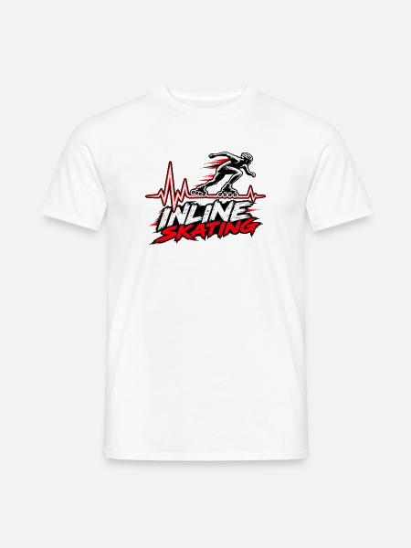 Inline Skating Herzschlag – Skating - Männer T-Shirt - Weiß