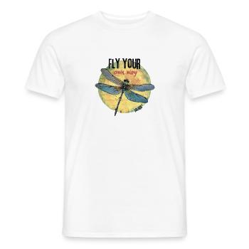 Flieg deinen eigenen Weg, Dragonfly Circle - Männer T-Shirt - Weiß - Vorne - AI Model Male 178 dark (178cm)