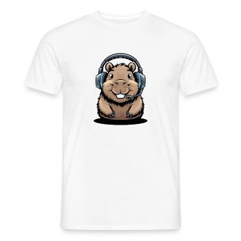 Lustiger Hamster Gamer Mit Headset Für Gaming Fans - Männer T-Shirt - Weiß - Vorne - AI Model Male 178 dark (178cm)