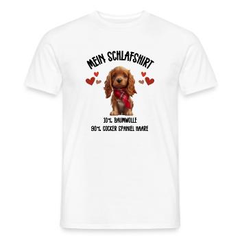 Cocker Spaniel Schlafshirt Schal Herzen - Männer T-Shirt - Weiß - Vorne - AI Model Male 178 dark (178cm)