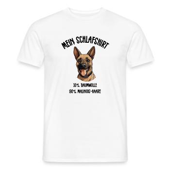 Malinois Schlafshirt Diensthund Spruch - Männer T-Shirt - Weiß - Vorne - AI Model Male 178 dark (178cm)