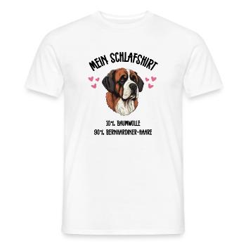 Bernhardiner Herzen Schlafshirt Sanfter Riese - Männer T-Shirt - Weiß - Vorne - AI Model Male 178 dark (178cm)