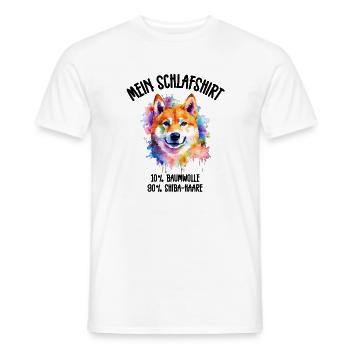 Shiba Inu Schlafshirt Bunt Splash - Männer T-Shirt - Weiß - Vorne - AI Model Male 178 dark (178cm)