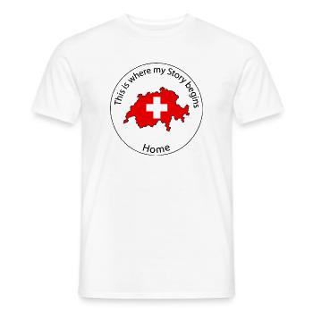 Schweiz - This is where My Story beginns - Männer T-Shirt - Weiß - Vorne - AI Model Male 178 dark (178cm)