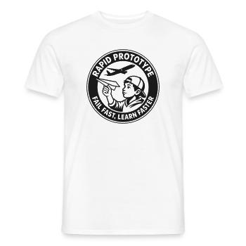 Fail Fast Philosophy – Modern Tech Artwork - Männer T-Shirt - Weiß - Vorne - AI Model Male 178 dark (178cm)