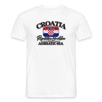 Croatia - Kroatien - Wappen - Mittelmeer - Adria - Männer T-Shirt - Weiß - Vorne - AI Model Male 178 dark (178cm)