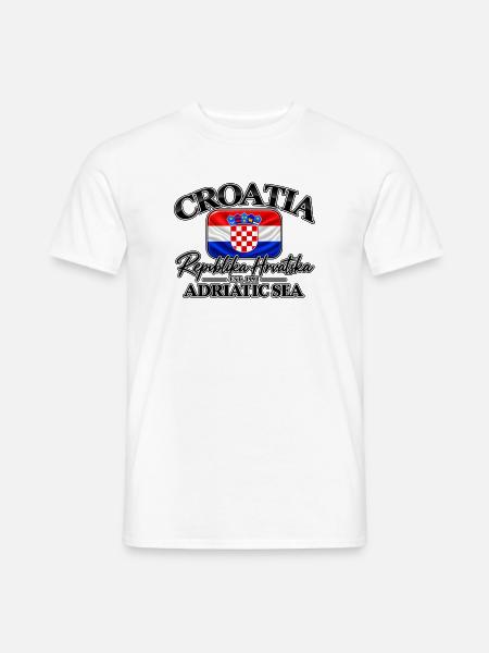 Croatia - Kroatien - Wappen - Mittelmeer - Adria - Männer T-Shirt - Weiß