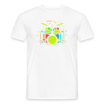 Drum Kit Comic - Männer T-Shirt - Weiß - Vorne - AI Model Male 178 dark (178cm)
