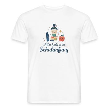 Schulanfang: Lächelnde Schulutensilien - Männer T-Shirt - Weiß - Vorne - AI Model Male 178 dark (178cm)
