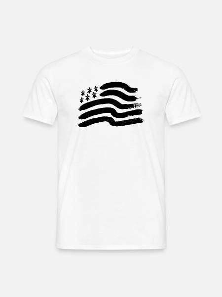 Bretonische Flagge Gwen-ha-Du - Männer T-Shirt - Weiß