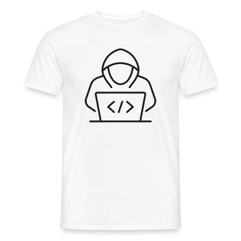 Hacker Laptop Zeilen-Symbol - Männer T-Shirt - Weiß - Vorne - AI Model Male 178 dark (178cm)