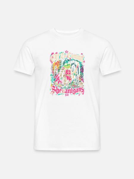 Froschritter Neon-Graffiti - Männer T-Shirt - Weiß