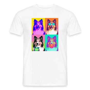 Hunde Shetland Sheepdog Hund - Männer T-Shirt - Weiß - Vorne - AI Model Male 178 dark (178cm)