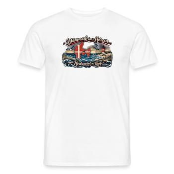 Dänemark im Herzen – Nordsee Wind - Männer T-Shirt - Weiß - Vorne - AI Model Male 178 dark (178cm)