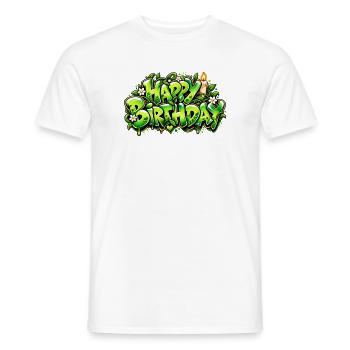 Alles Gute zum Geburtstag Graffiti-Kerze: Naturgeschenk! - Männer T-Shirt - Weiß - Vorne - AI Model Male 178 dark (178cm)