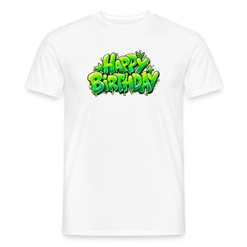 Happy Birthday Graffiti Slime: Zu stilvoll! - Männer T-Shirt - Weiß - Vorne - AI Model Male 178 dark (178cm)