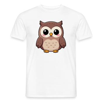 Niedliche Eule Kawaii Geschenk  - Männer T-Shirt - Weiß - Vorne - AI Model Male 178 dark (178cm)