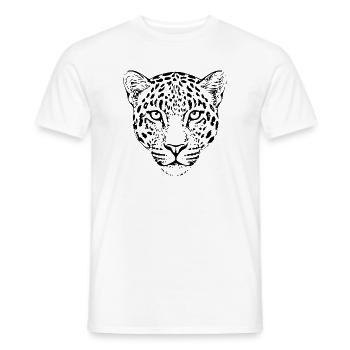 Leopard Kopf Leopardenkopf Geschenk für Sie - Männer T-Shirt - Weiß - Vorne - AI Model Male 178 dark (178cm)