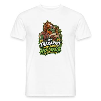 Mein Therapeut Hat Vier Pferde - Männer T-Shirt - Weiß - Vorne - AI Model Male 178 dark (178cm)