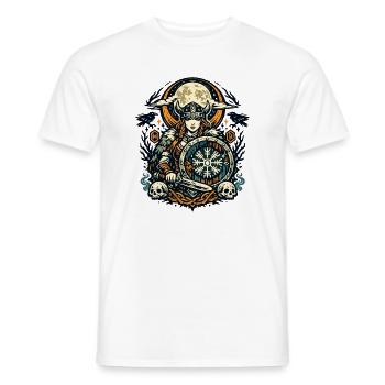Mondnacht Valkyrie mit Schild - Männer T-Shirt - Weiß - Vorne - AI Model Male 178 dark (178cm)