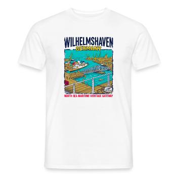 City Wilhelmshaven Germany North Sea Maritime - Männer T-Shirt - Weiß - Vorne - AI Model Male 178 dark (178cm)
