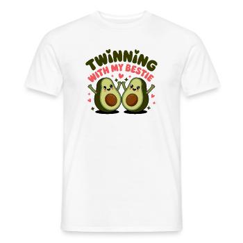 Partnerschaft mit meinem besten Freund – süßes Avocado-Design - Männer T-Shirt - Weiß - Vorne - AI Model Male 178 dark (178cm)