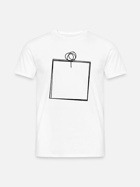 Pinnwandzettel handgezeichnet - Männer T-Shirt - Weiß