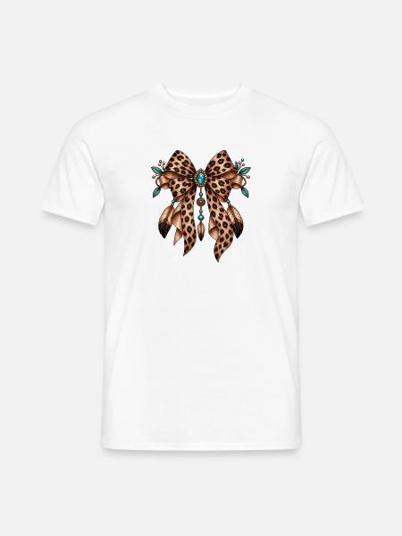 Leopardenschleife Juwel-Design - Männer T-Shirt - Weiß