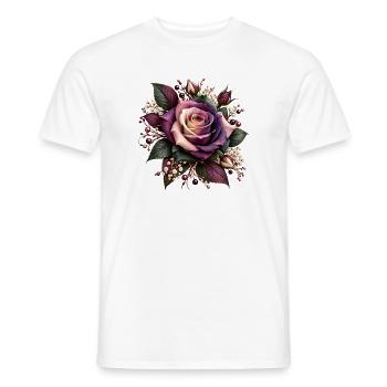 Lila Rosenblüte Floral Bouquet - Männer T-Shirt - Weiß - Vorne - AI Model Male 178 dark (178cm)
