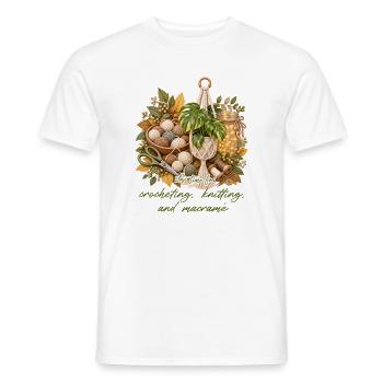 Herbstknoten: Makramee, Häkeln & Stricken - Männer T-Shirt - Weiß - Vorne - AI Model Male 178 dark (178cm)