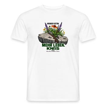 Beton trifft Natur: Blühende Risse - Männer T-Shirt - Weiß - Vorne - AI Model Male 178 dark (178cm)