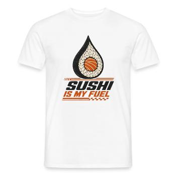 Sushi ist mein Treibstoff – lustiges Sushi-Liebhaber-Retro-Design - Männer T-Shirt - Weiß - Vorne - AI Model Male 178 dark (178cm)