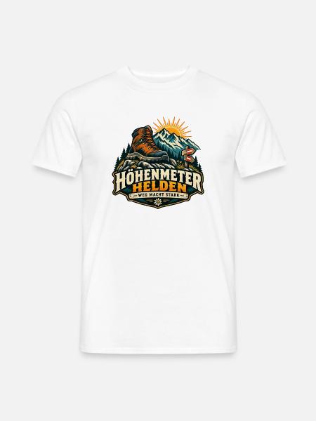 Höhenmeter Helden – Weg macht stark - Männer T-Shirt - Weiß