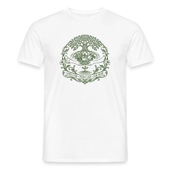 Earth Care People Care - Männer T-Shirt - Weiß - Vorne - AI Model Male 178 dark (178cm)