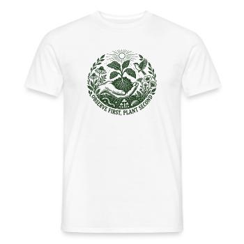 Beobachten Sie die erste Pflanze, die zweite Pflanze - Männer T-Shirt - Weiß - Vorne - AI Model Male 178 dark (178cm)