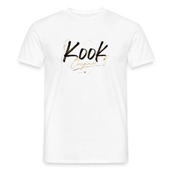 Kook Original Glam Schriftzug Schwarz Gold - Männer T-Shirt - Weiß - Vorne - AI Model Male 178 dark (178cm)
