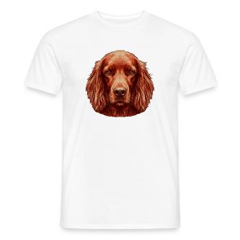 Kupferroter Irish Setter Hunde Porträt Kunst - Männer T-Shirt - Weiß - Vorne - AI Model Male 178 dark (178cm)