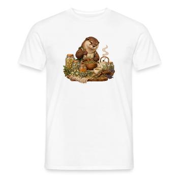 Otter mischt Kräutertee - Männer T-Shirt - Weiß - Vorne - AI Model Male 178 dark (178cm)