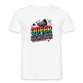 Queer Und Sichtbar Pride LGBTQ Community - Männer T-Shirt - Weiß - Vorne - AI Model Male 178 dark (178cm)